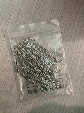100 piece Silver tone 2 inch flathead pins